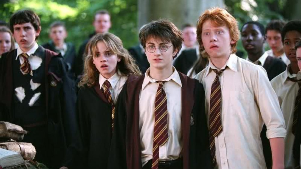 Daniel Radcliffe, Emma Watson, and Rupert Grint in Harry Potter