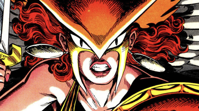 Hawkgirl readies for battle