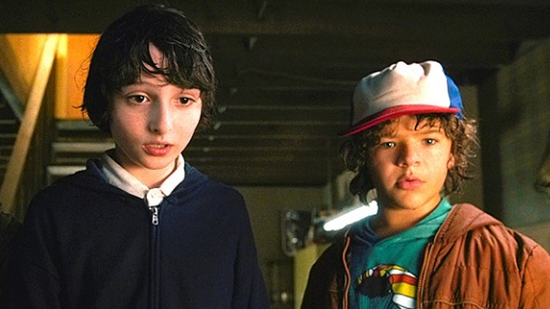 Finn Wolfhard and Gaten Matarazzo looking shocked