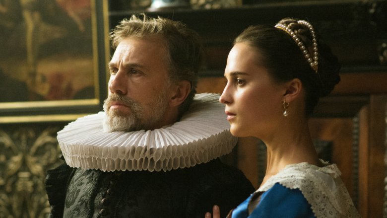 Christoph Waltz and Alicia Vikander in Tulip Fever