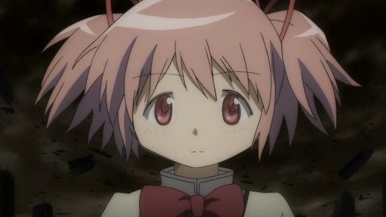 Madoka Kaname looking sad