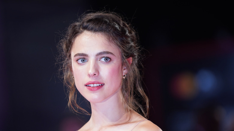 Margaret Qualley wavey updo