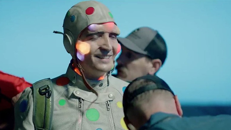 David Dastmalchian Polka Dot Man on set