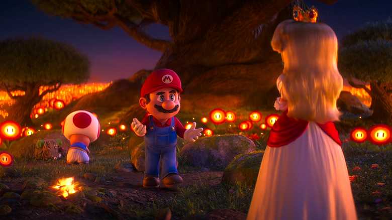 Mario talking to Peach