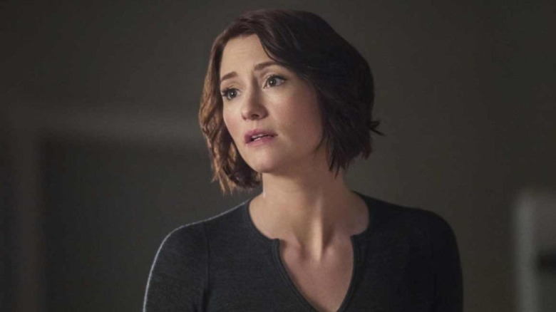 Alex Danvers looking worried 