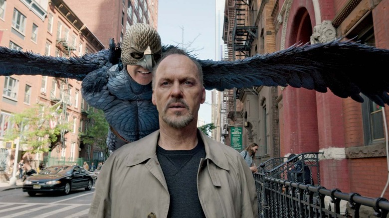 Riggan Thomson hallucinating in Birdman