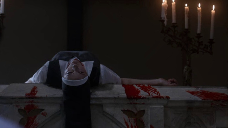 Bloody nun in church