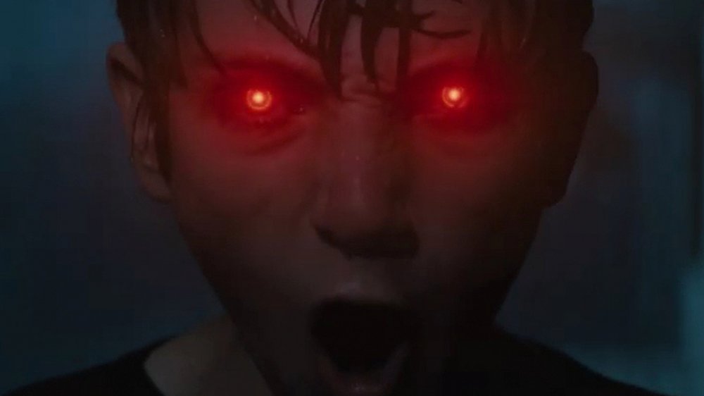 Brandon's (Jackson A. Dunn) eyes glow in Brightburn