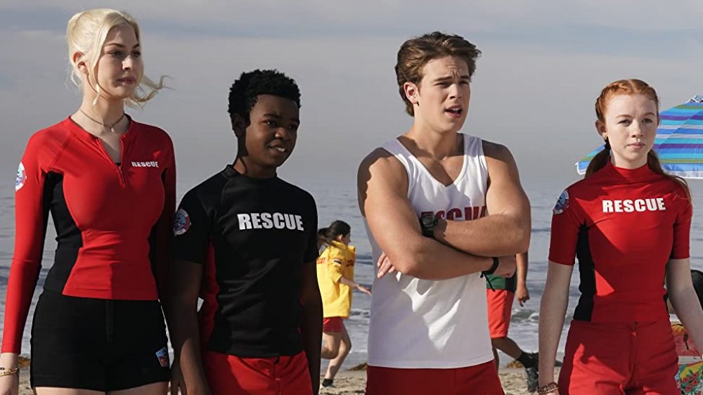 Jackie R. Jacobson, Alkoya Brunson, Ricardo Hurtado, and Abby Donnelly in Malibu Rescue: The Next Wave