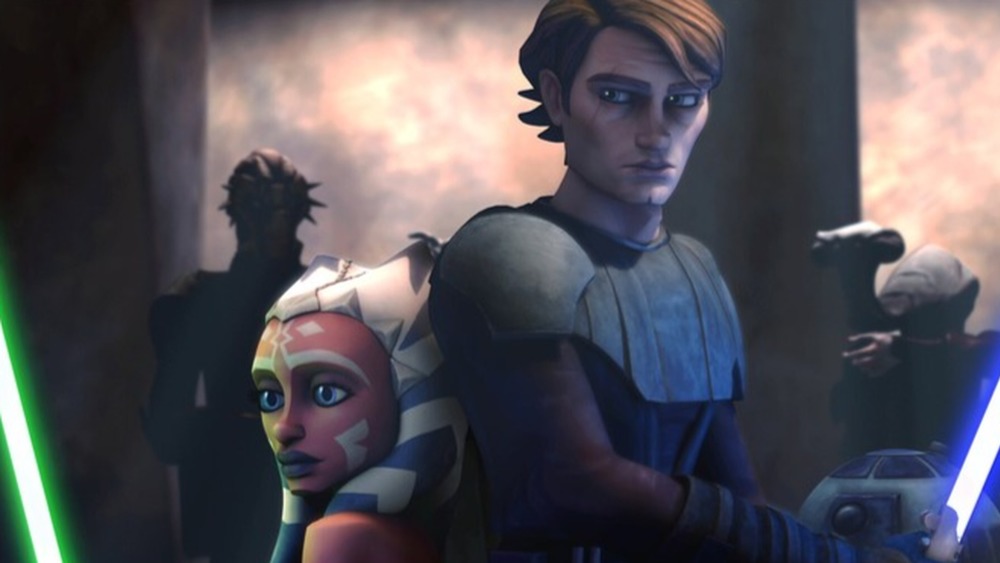 Ashley Eckstein as Ahsoka Tano and Matt Lanter as Anakin Skywalker on Star Wars: The Clone Wars