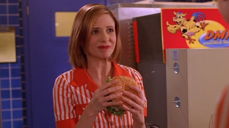 Buffy chokes down Doublemeat burger