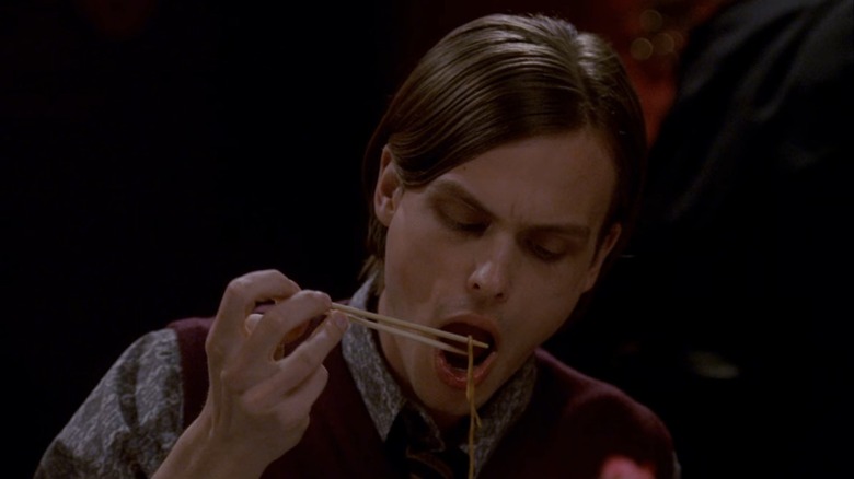 Spencer Reid eating