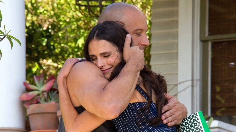 Mia and Dom Toretto hugging