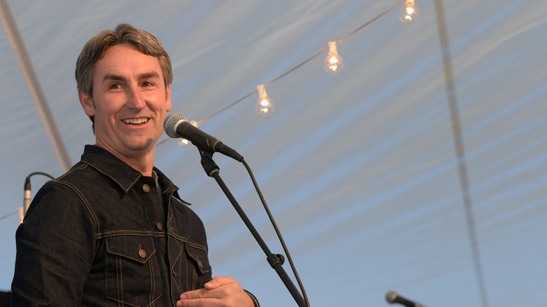 American Pickers host Mike Wolfe giving a speech