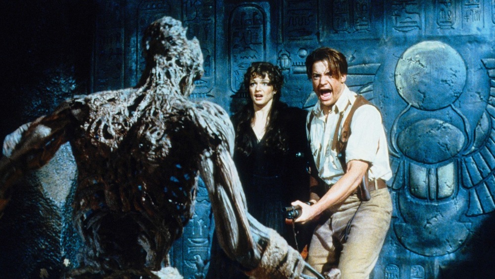 Rick O'Connell and Evelyn Carnahan encountering the Mummy