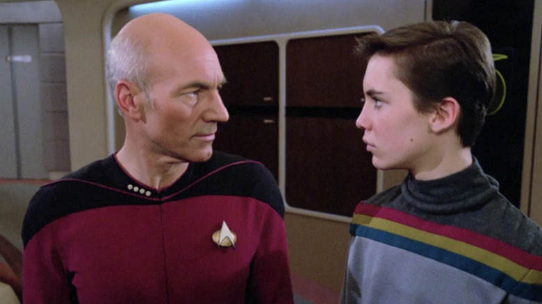 Picard and Wesley aboard the Enterprise in Star Trek: The Next Generation