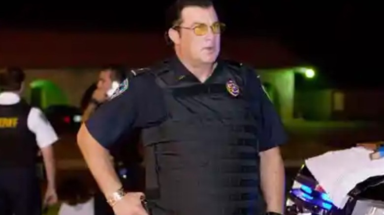 Steven Seagal in police uniform