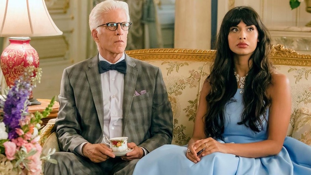 Tahani and Michael couch