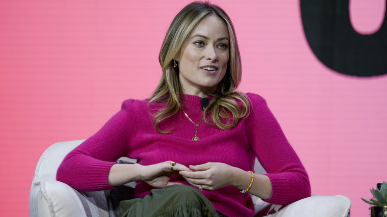 Olivia Wilde speaks at event 