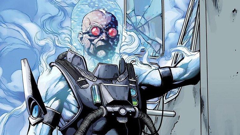 Mr. Freeze holding arm up