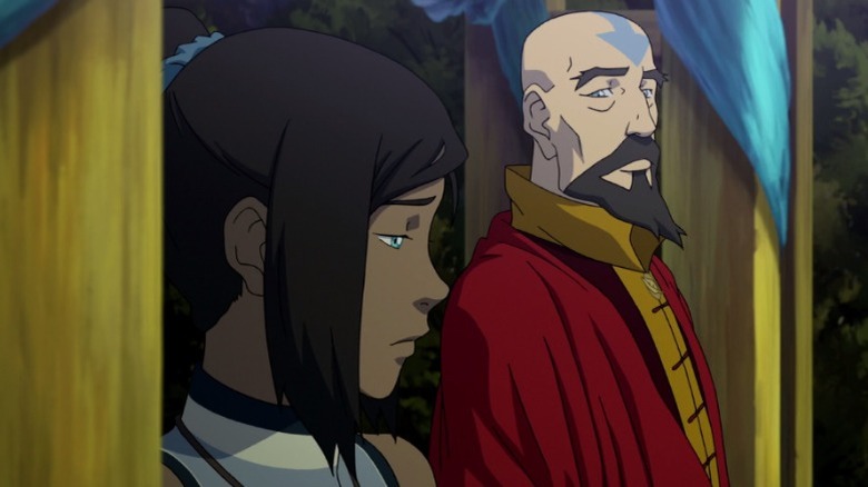 Korra and Tenzin talking on Legend of Korra