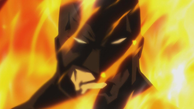 Anime Batman Face in Flames