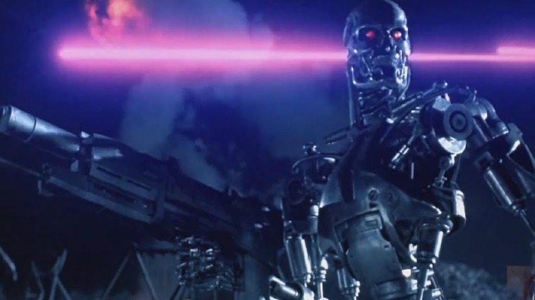 A Terminator holding a gun