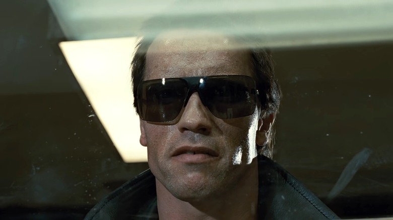 The Terminator wearing sunglasses