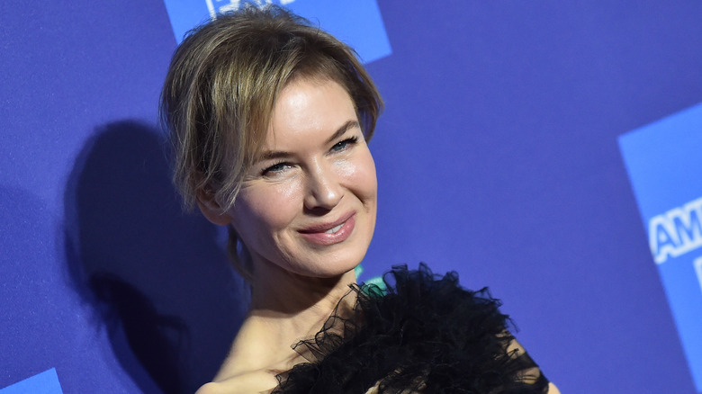 Renee Zellweger in a black dress 