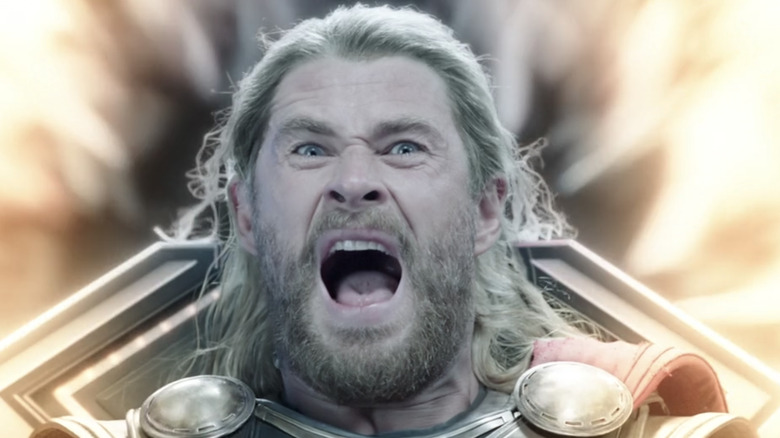 Thor yelling in Thor: Ragnarok