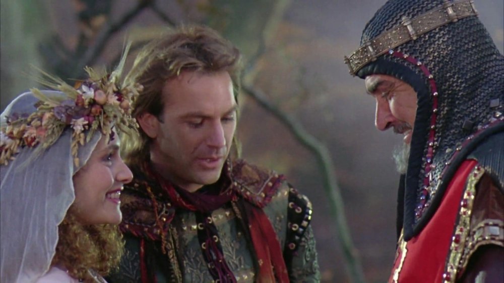 Kevin Costner, Mary Elizabeth Matrantonio and Sean Connery in Robin Hood: Prince of Thieves