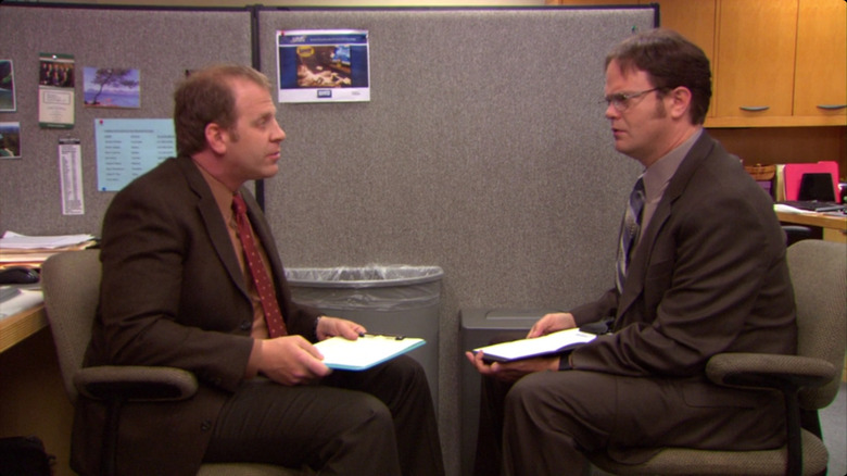 Toby and Dwight spar with words