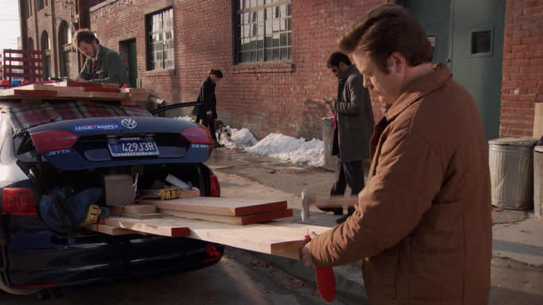 Ron nails Toms insole to a board