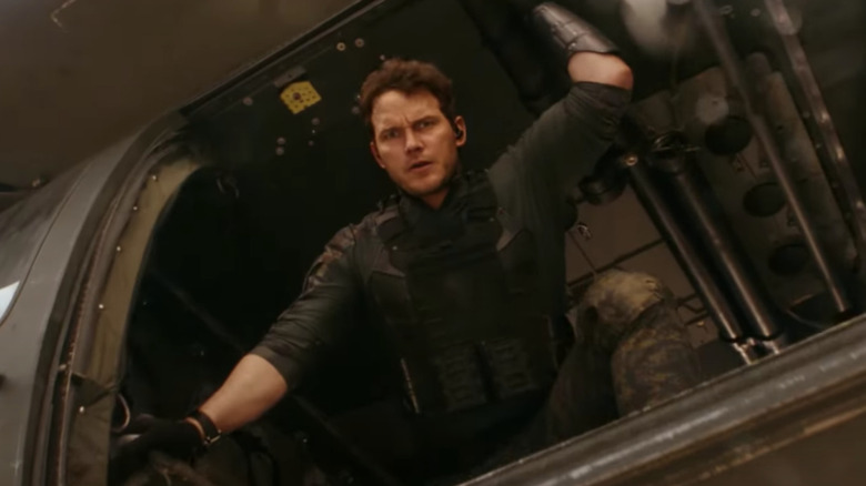 Chris Pratt about to jump from plane