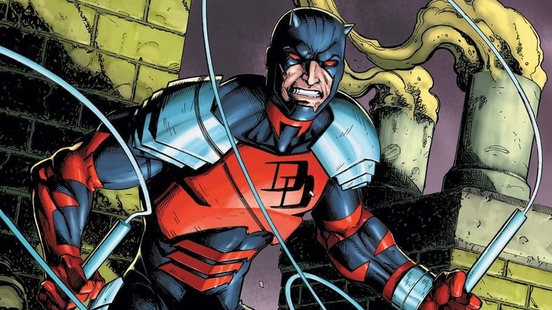 Daredevil wearing the black armored costume