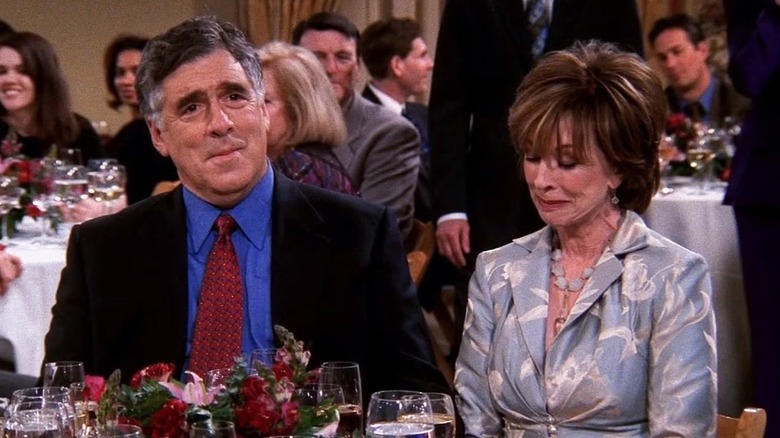 Jack and Judy Geller at a wedding reception