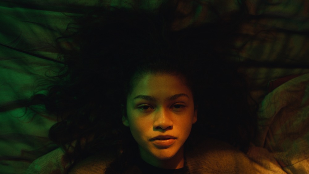 Rue Bennett in a strung-out gaze on HBO's Euphoria