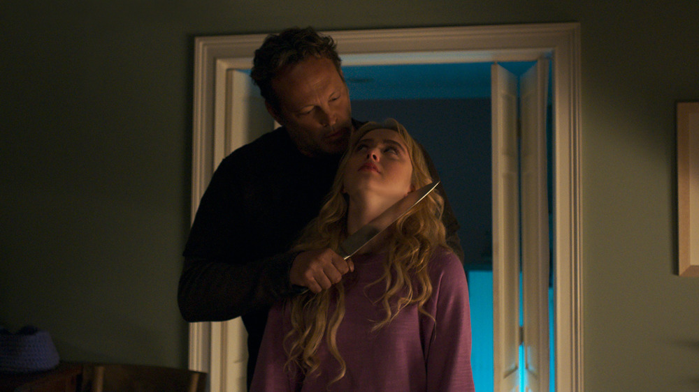 (from left) The Butcher (Vince Vaughn) and Millie Kessler (Kathryn Newton) in "Freaky," co-written and directed by Christopher Landon.