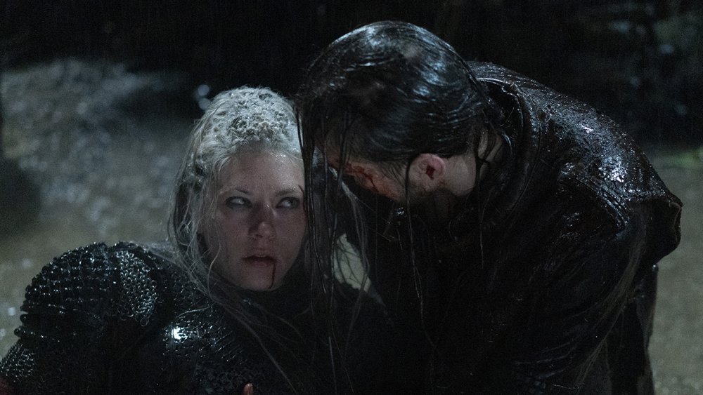 Katheryn Winnick as Lagertha and Marco Ilsø as Hvitserk in Vikings