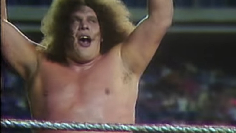 Andre the Giant celebrating