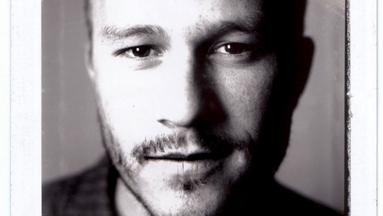 Heath Ledger black and white portrait