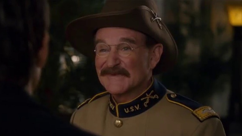 Robin Williams smiles in final film role