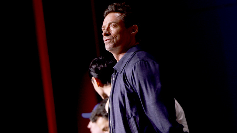 Hugh Jackman looking serious