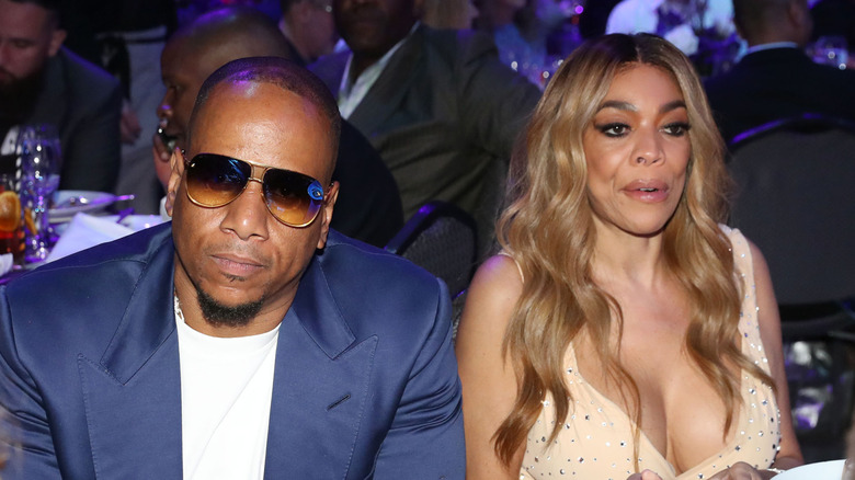 Wendy Williams looks upset sitting next to her ex husband Kevin Hunter