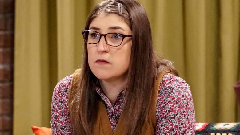 Amy Farrah Fowler looking uncomfortable