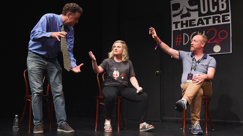 Matt Besser, Amy Poehler and Matt Walsh during improv