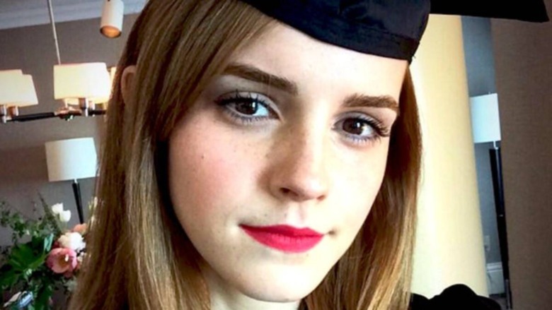 Emma Watson in her cap and gown