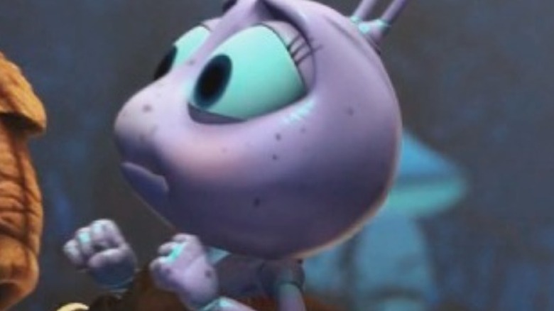 Dot the ant looks scared