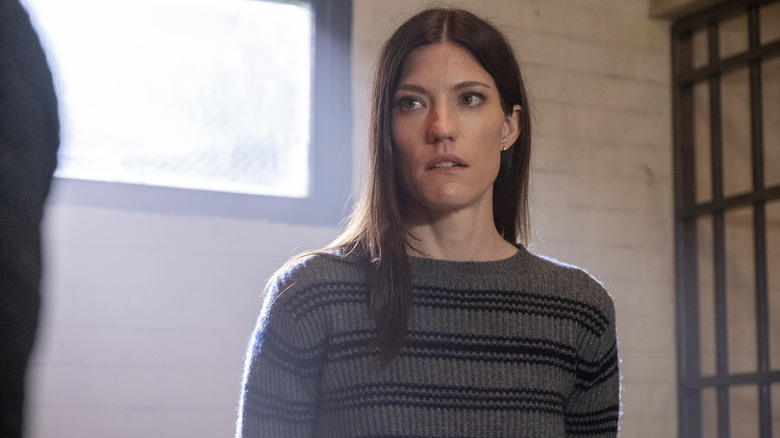 Debra Morgan talking in cell