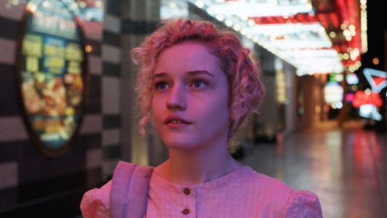 Rachel in front of neon signs